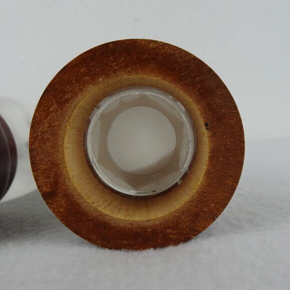 Vintage Clear Acrylic & Wood Pepper Mill And Salt Shaker Set 10" - Picture 7 of 7